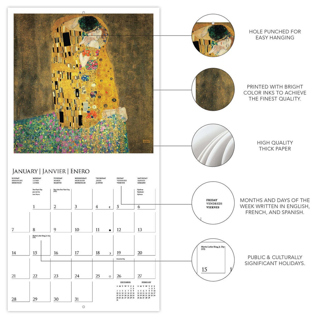 Gustav Klimt 2024 Calendar Ryft